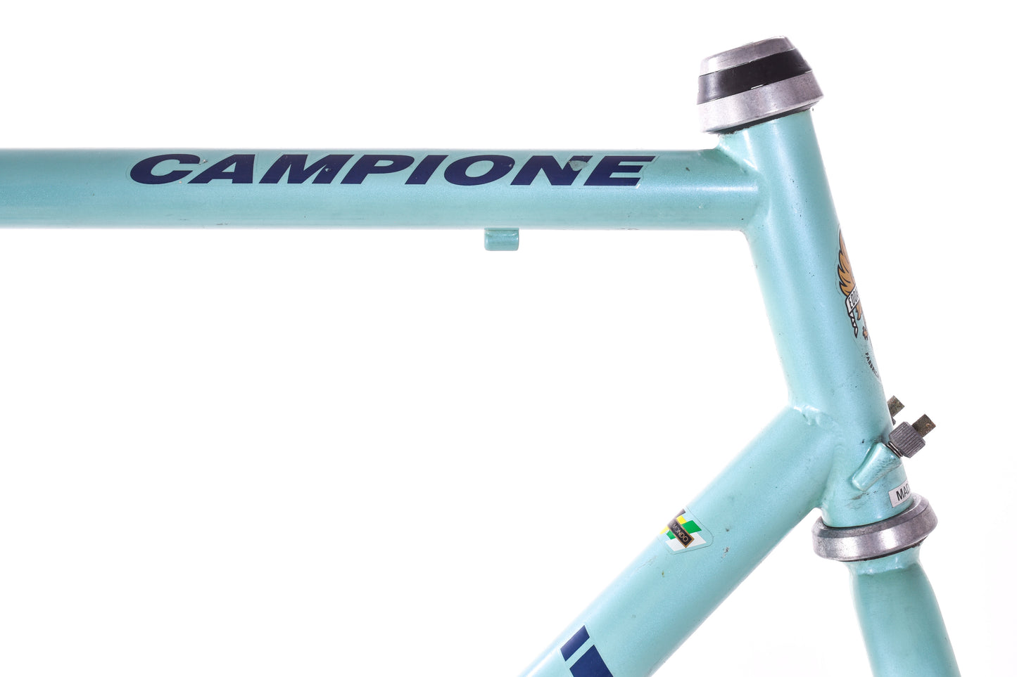 USED Vintage 90's Bianchi Campione del Mondo 57cm Chromo Lite Steel Road Bike Frameset Mega Pro Dedacciai Tube set Celeste made in Italy