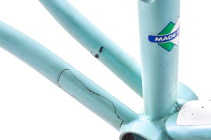 USED Vintage 90's Bianchi Campione del Mondo 57cm Chromo Lite Steel Road Bike Frameset Mega Pro Dedacciai Tube set Celeste made in Italy