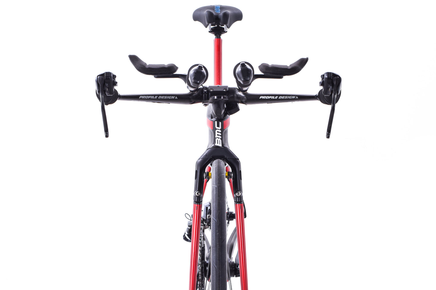 USED 2013 BMC TimeMachine TM01 Small Carbon Time Trial Bike Shimano Dura-Ace Di2 2x11 speed Black/Red ENVE / DT Swiss Carbon Wheels