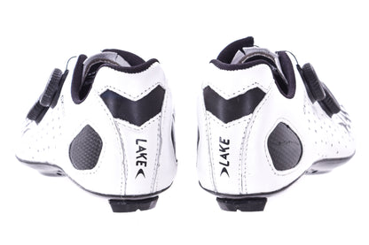 NEW Out of Box Lake CX332 39 Extra Wide Carbon-sole Road Cycling Shoes White/Black