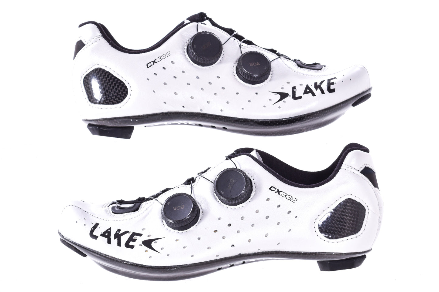 NEW Out of Box Lake CX332 39 Extra Wide Carbon-sole Road Cycling Shoes White/Black