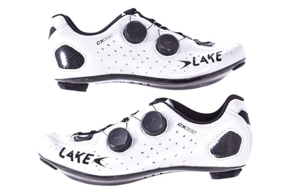 NEW Out of Box Lake CX332 39 Extra Wide Carbon-sole Road Cycling Shoes White/Black