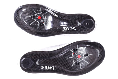 NEW Out of Box Lake CX332 39 Extra Wide Carbon-sole Road Cycling Shoes White/Black