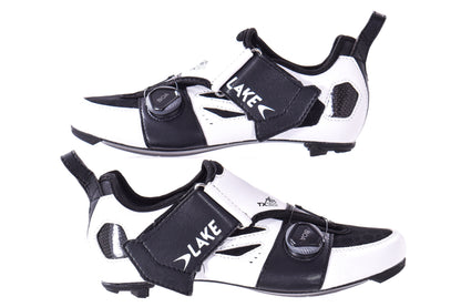 NEW Out of Box Lake TX322 39 Wide Carbon-Sole Road/Tri Cycling Shoes White/Black