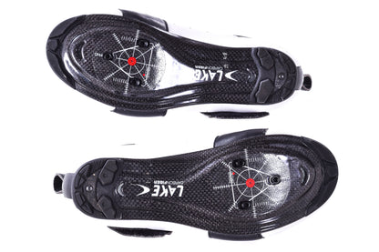 NEW Out of Box Lake TX322 39 Wide Carbon-Sole Road/Tri Cycling Shoes White/Black