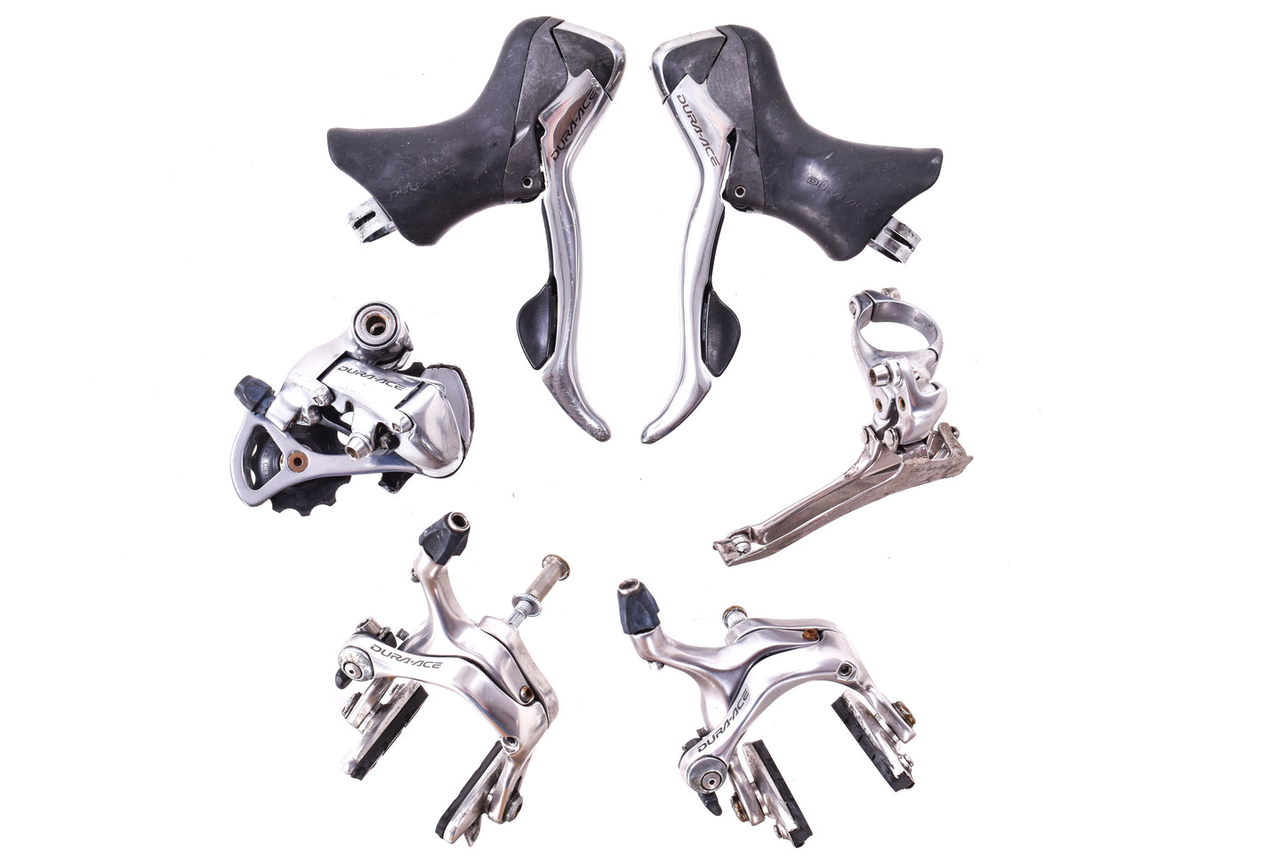USED Shimano Dura-Ace 7800 2x10 speed Road Groupset ST, RD, FD, BR Silver