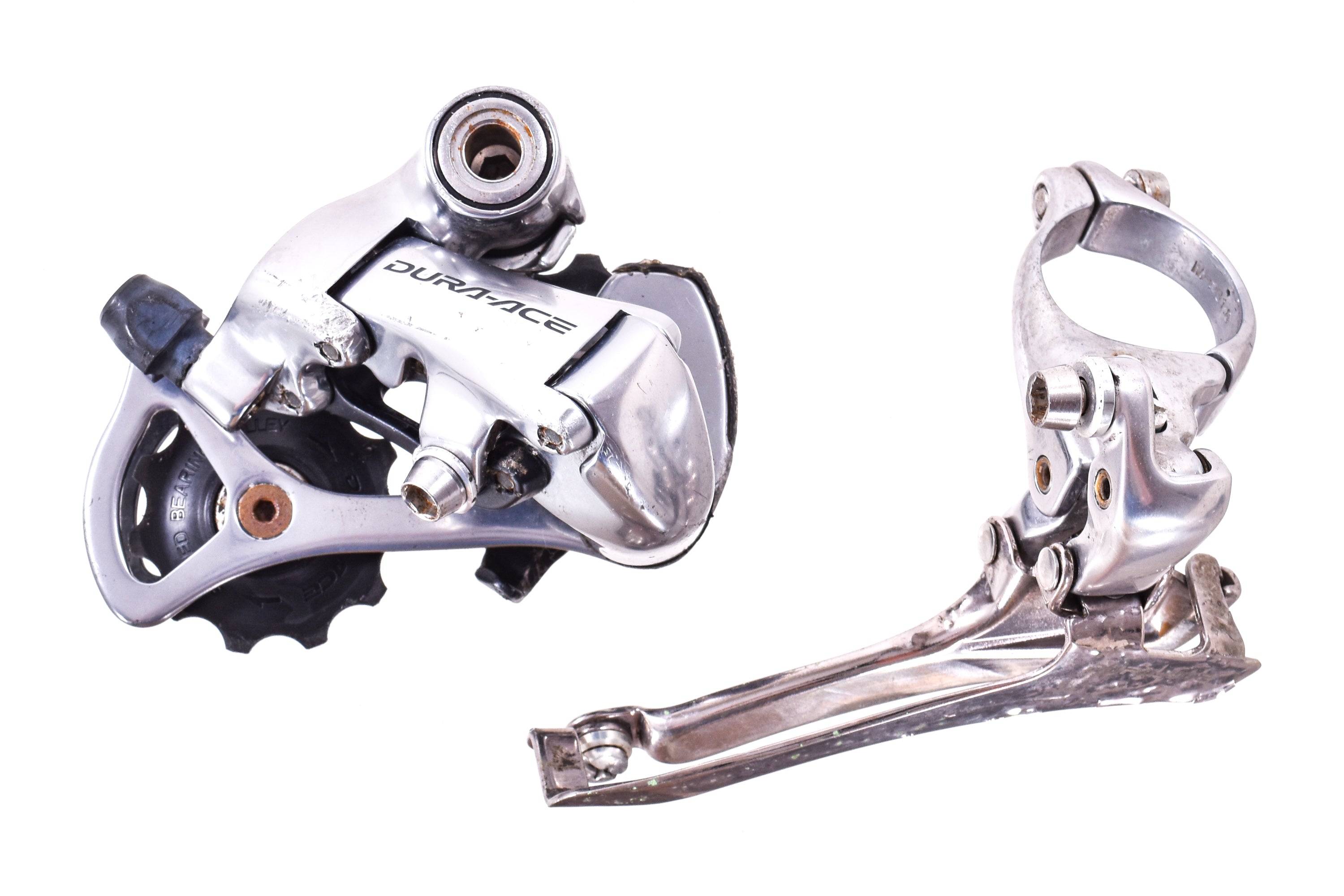 USED Shimano Dura-Ace 7800 2x10 speed Road Groupset ST, RD, FD, BR Sil