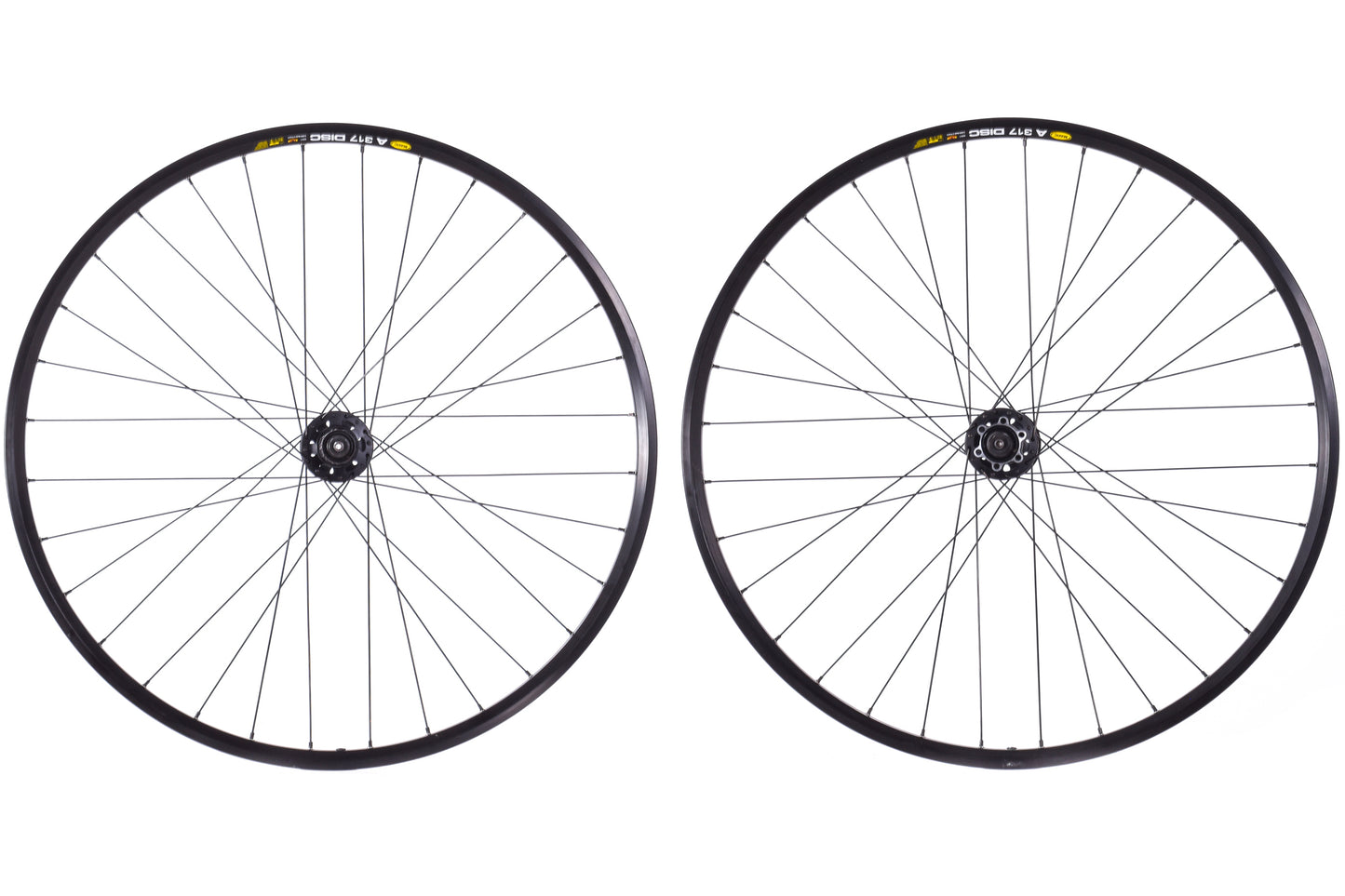 NEW out of box Mavic A317 700C Disc Wheelset w/ Shimano Deore XT M756 QR Hubs Black 32h 8/9/10 speed HG Black