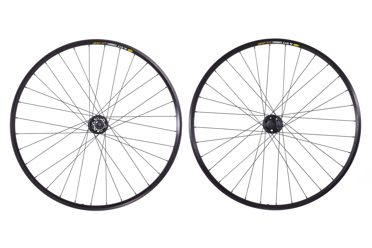 NEW out of box Mavic A317 700C Disc Wheelset w/ Shimano Deore XT M756 QR Hubs Black 32h 8/9/10 speed HG Black