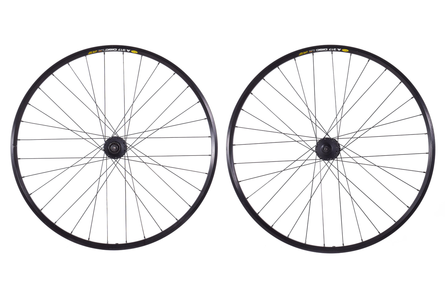 NEW (Open Box) Mavic A317 700C 6-Bolt Disc Wheelset w/ Shimano Deore WH-M525 QR Hubs Black 32h 8/9/10 speed HG