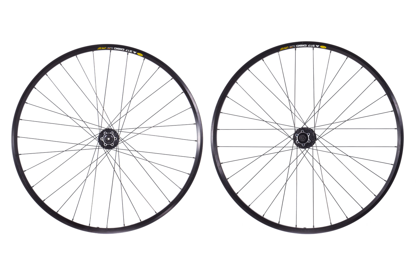 NEW (Open Box) Mavic A317 700C 6-Bolt Disc Wheelset w/ Shimano Deore WH-M525 QR Hubs Black 32h 8/9/10 speed HG