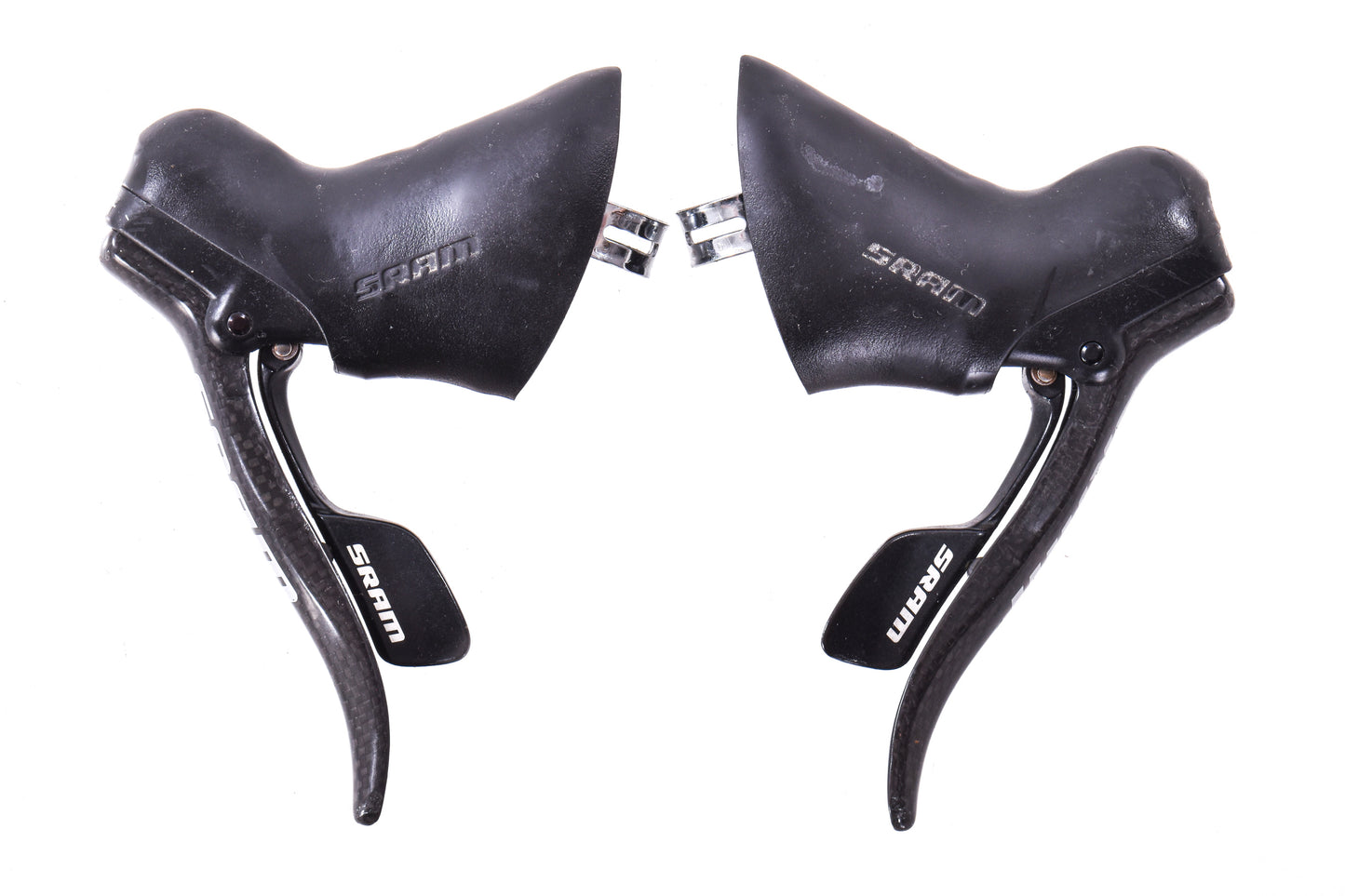 USED SRAM Rival 2x10 Speed DoubleTap Road Shifters Set Carbon Brake Levers