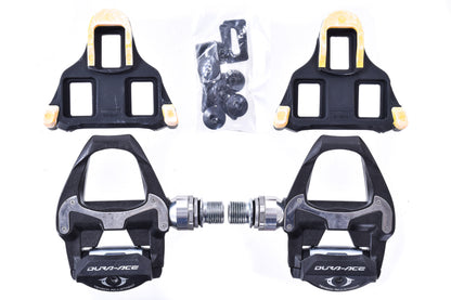 USED Shimano Dura-Ace PD-9000 SPD-SL Pedals w/ Cleats Road TT Triathlon Bike