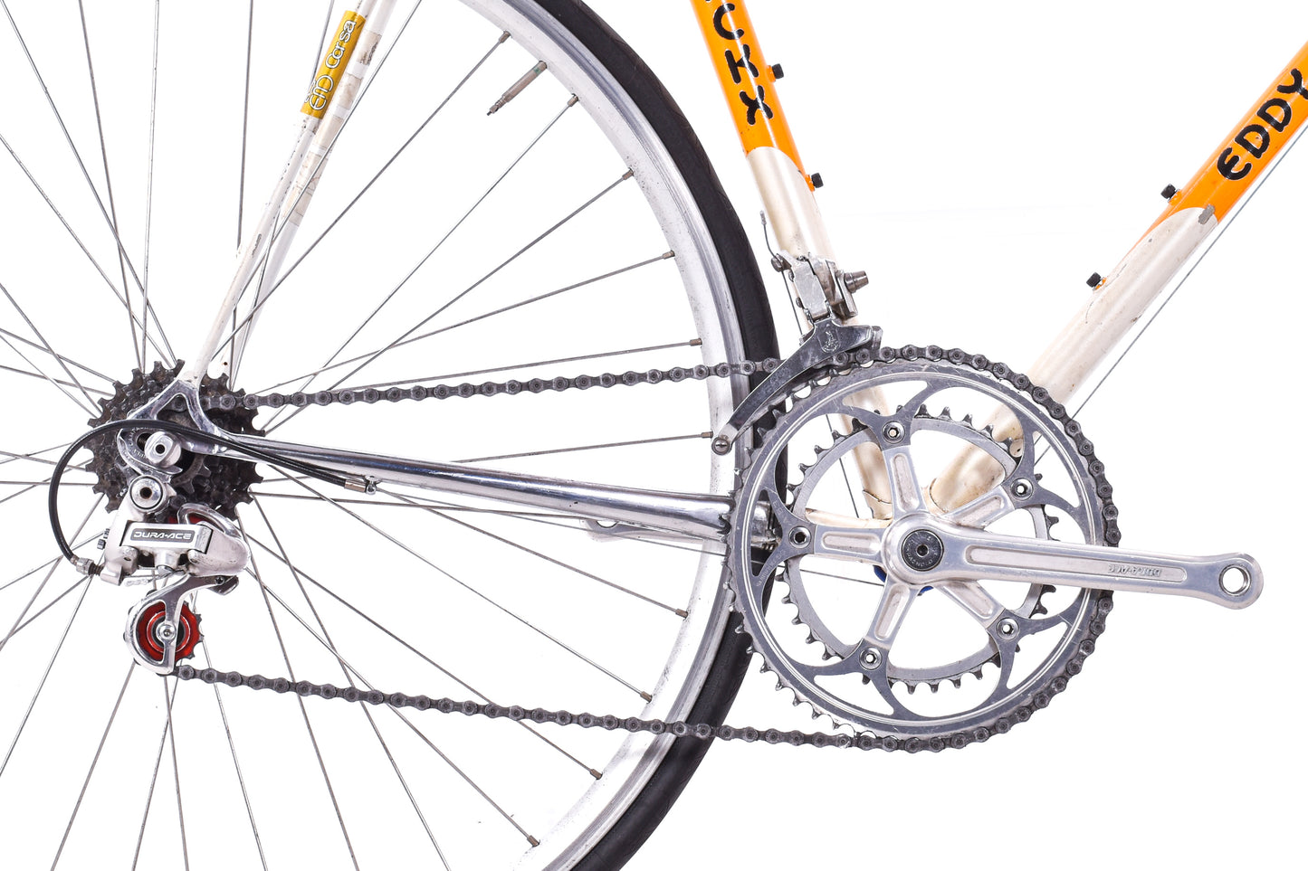 USED Vintage Eddy Merckx Corsa Extra 57cm Lugged Columbus SLX Steel Road Bike Shimano/Campagnolo 2x8 speed Team Domex-AS IS