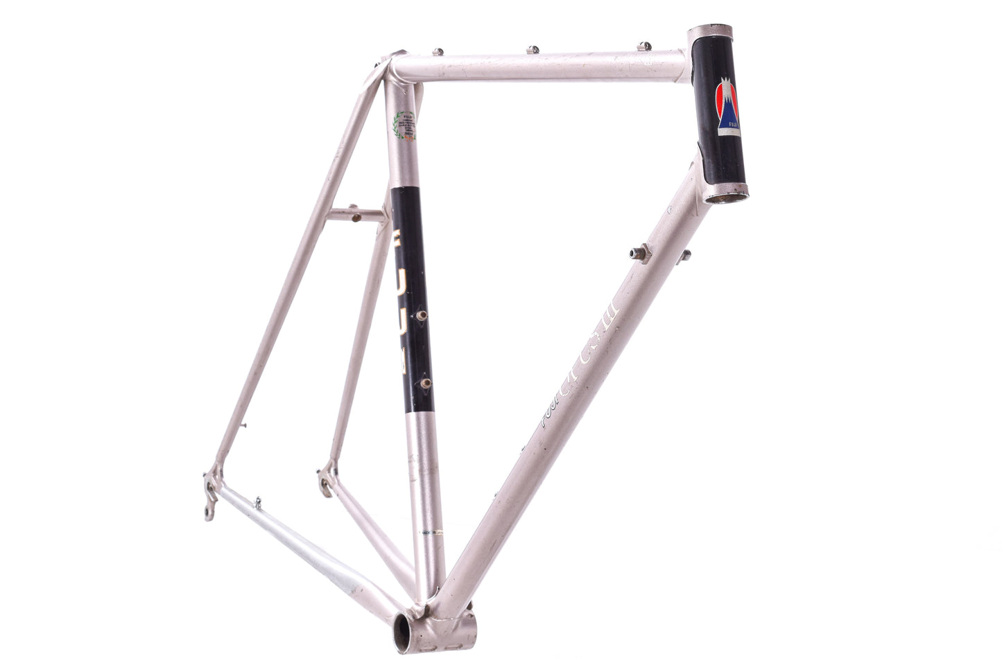 USED Vintage Fuji Opus III Lugged Steel 54cm Road Bike Frame Silver/Black Made in Japan