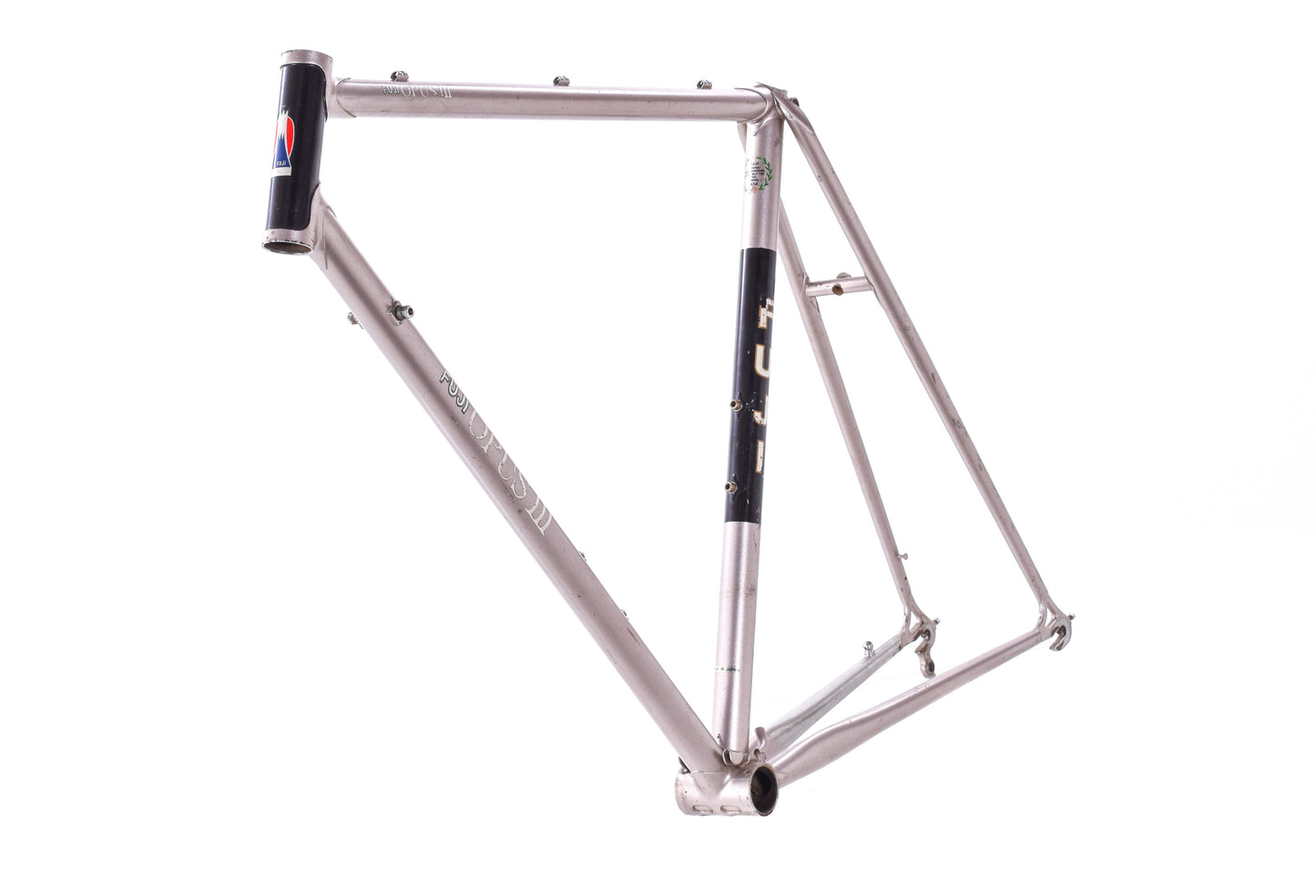 USED Vintage Fuji Opus III Lugged Steel 54cm Road Bike Frame Silver/Black Made in Japan