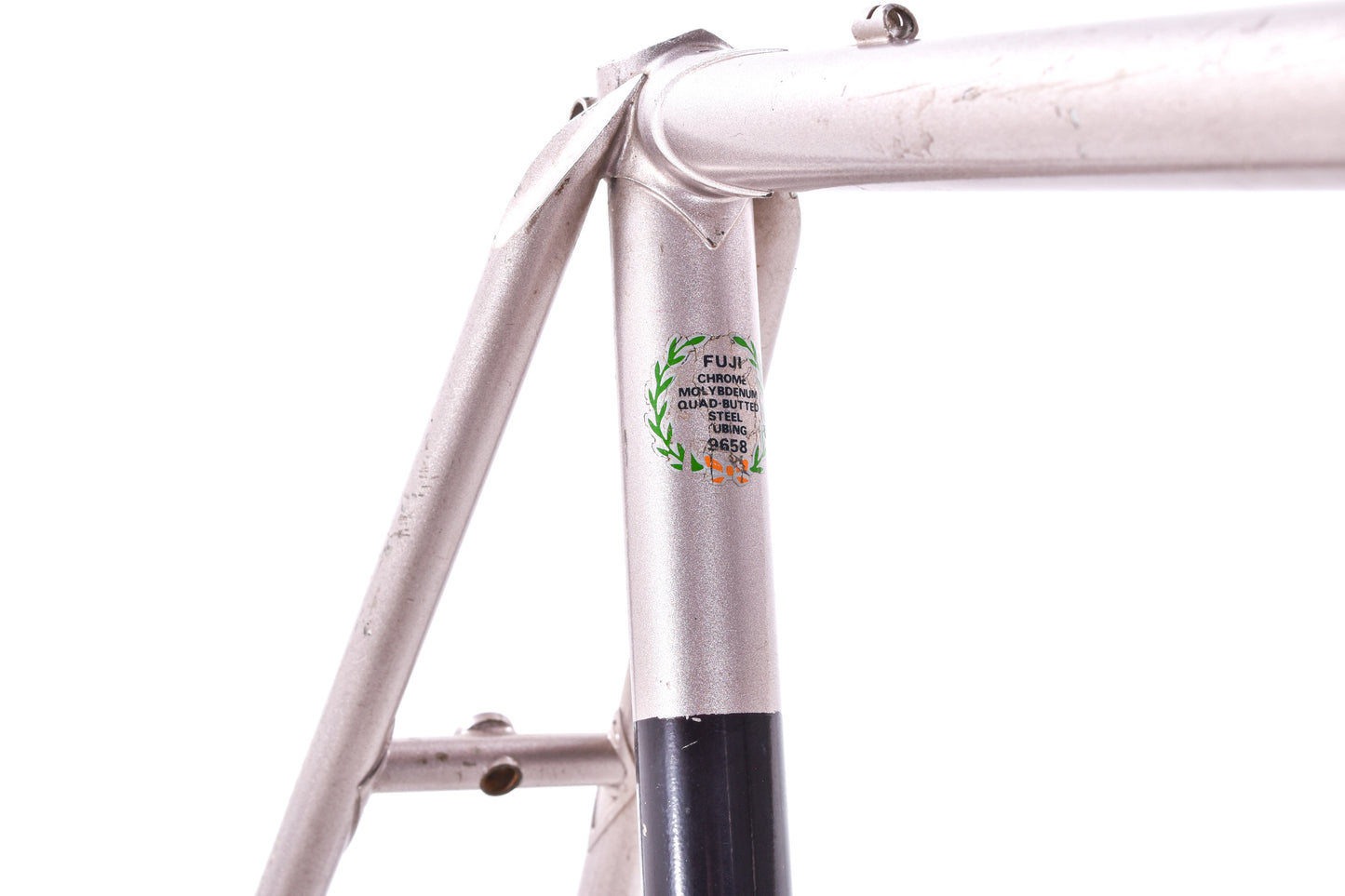 USED Vintage Fuji Opus III Lugged Steel 54cm Road Bike Frame Silver/Black Made in Japan