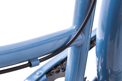 USED Linus Dutchi Step Thru 3 Speed Hybrid Bike Blue Basket Fenders Rack