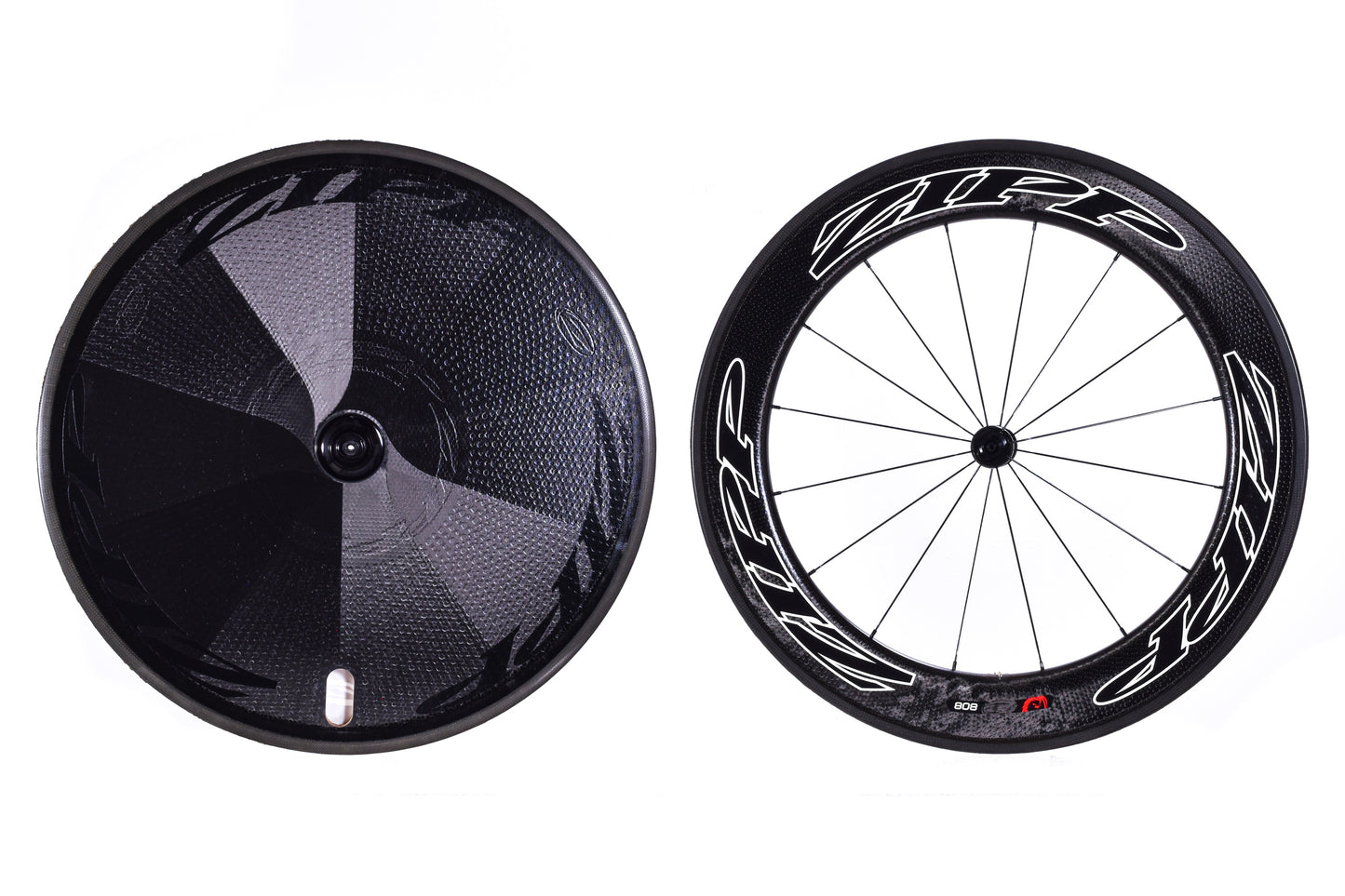 USED Zipp Super-9 Disc/808 Carbon Tubular Aero Race Wheelset Rim Brake Quick Release Shimano 11 speed w/ Travel Bag