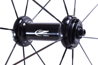 USED Zipp Super-9 Disc/808 Carbon Tubular Aero Race Wheelset Rim Brake Quick Release Shimano 11 speed w/ Travel Bag