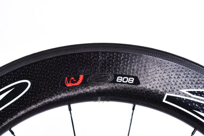 USED Zipp Super-9 Disc/808 Carbon Tubular Aero Race Wheelset Rim Brake Quick Release Shimano 11 speed w/ Travel Bag