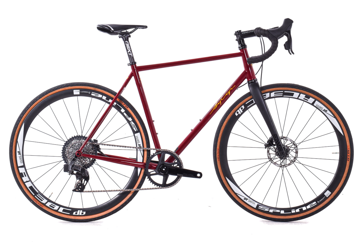 USED Sycip Custom 57cm Steel All-Road Bike SRAM Force/Rival AXS XPLR 1x12 speed Carbon Fork and Wheels Red