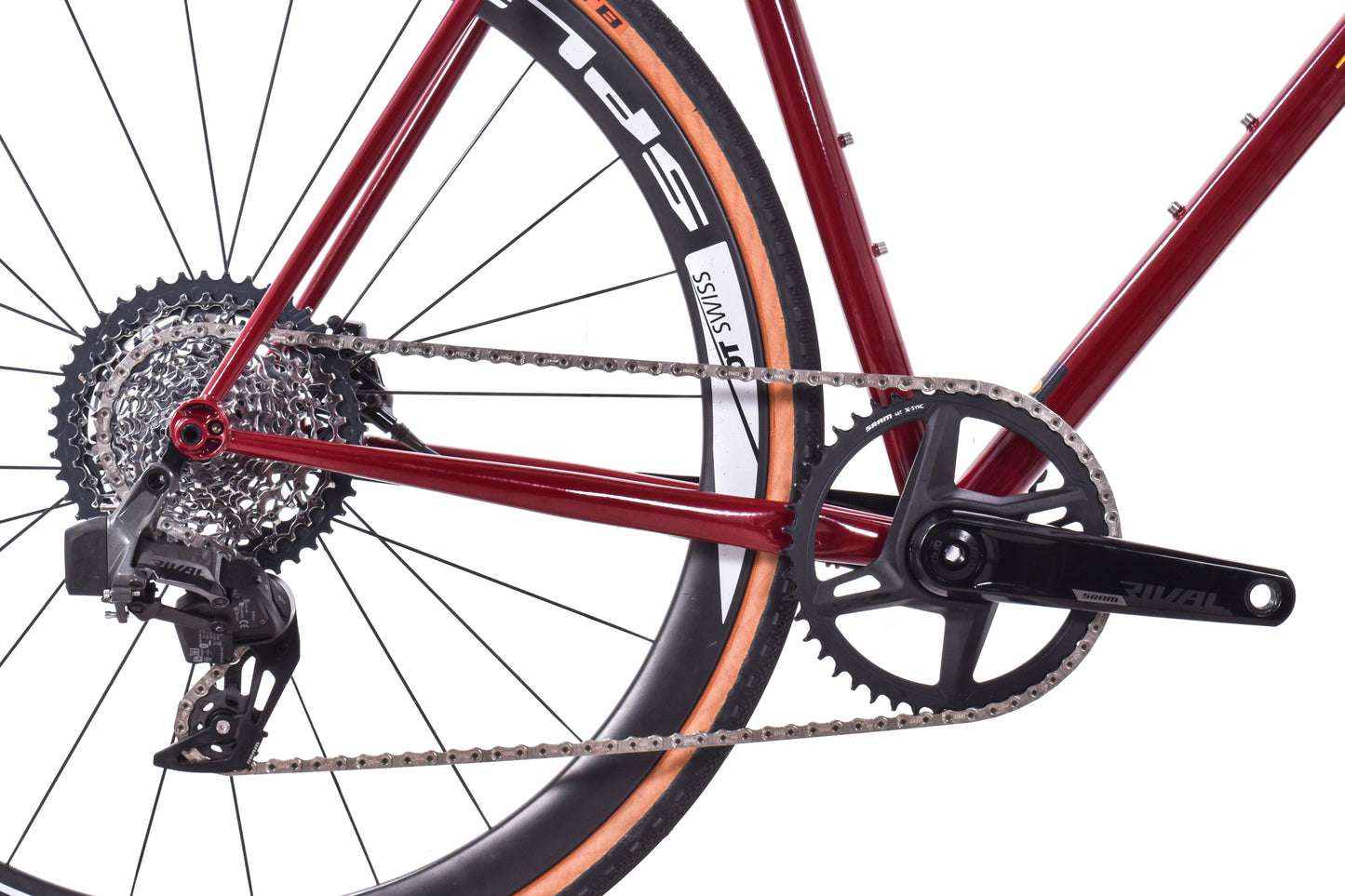 USED Sycip Custom 57cm Steel All-Road Bike SRAM Force/Rival AXS XPLR 1x12 speed Carbon Fork and Wheels Red