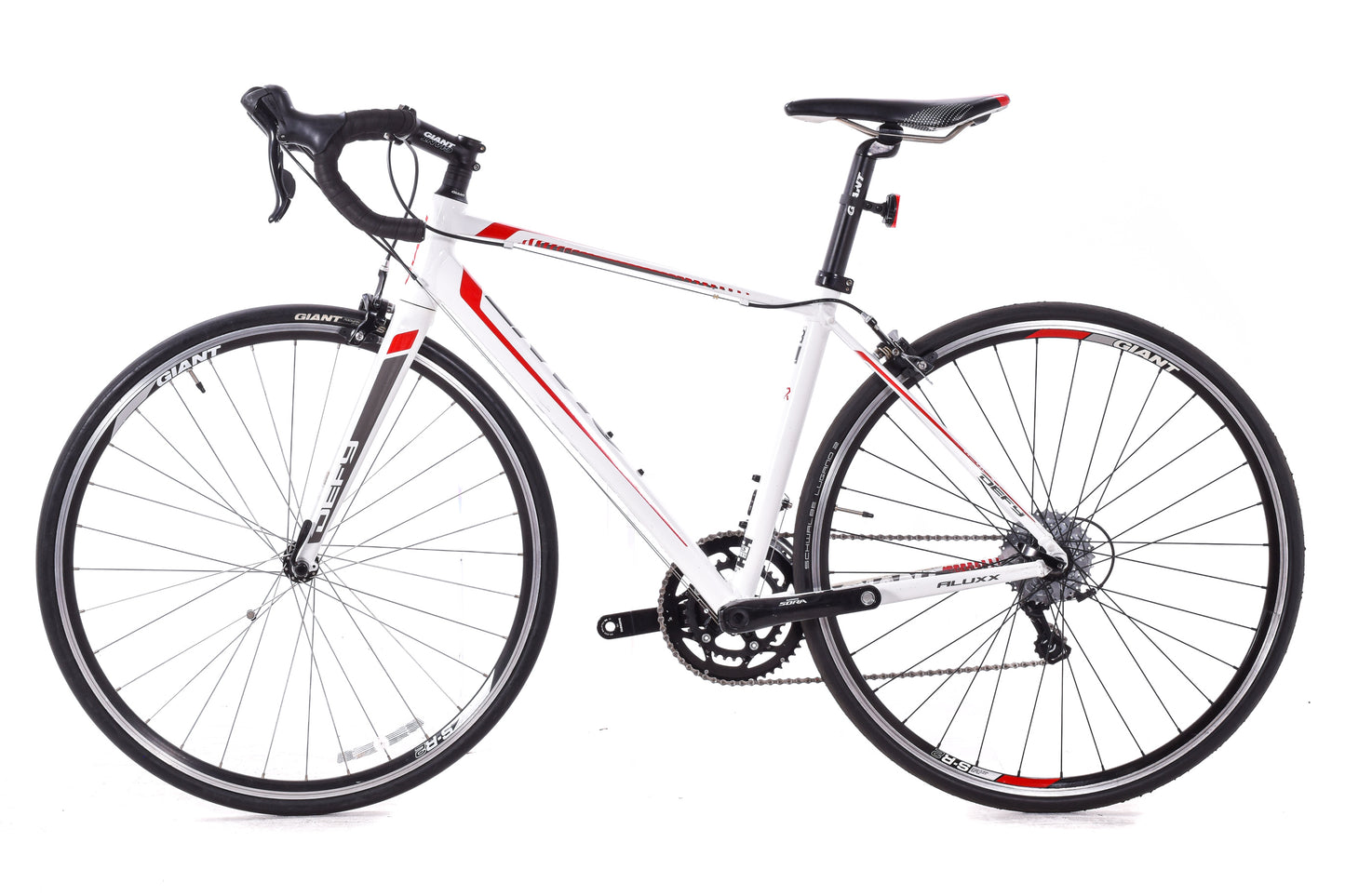 USED 2014 Giant Defy 3 Small Alloy Road Bike Shimano Sora 2x9 speed Red/White