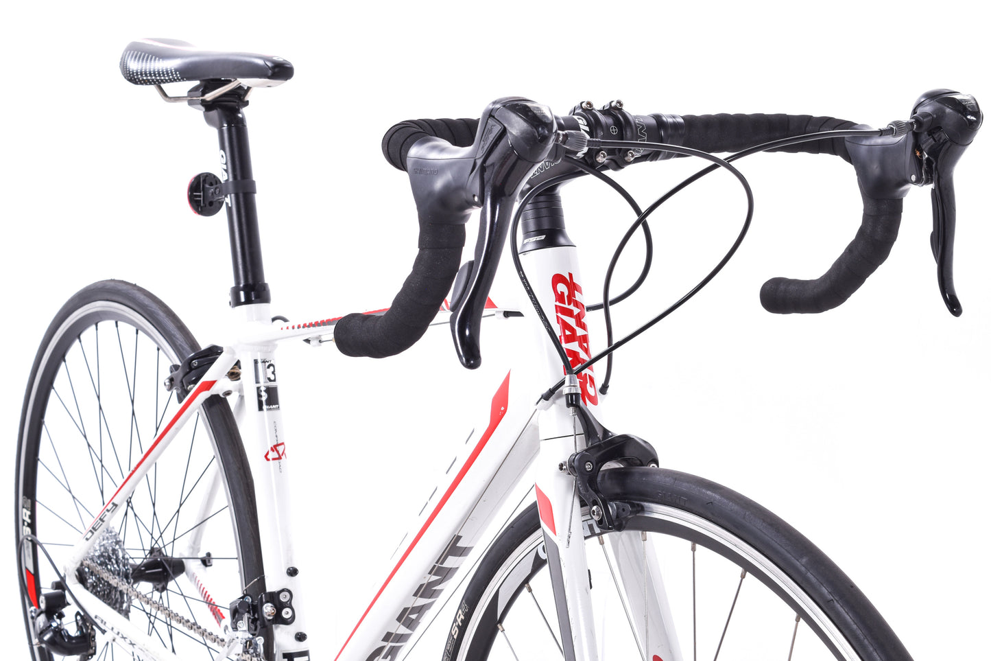 USED 2014 Giant Defy 3 Small Alloy Road Bike Shimano Sora 2x9 speed Red/White
