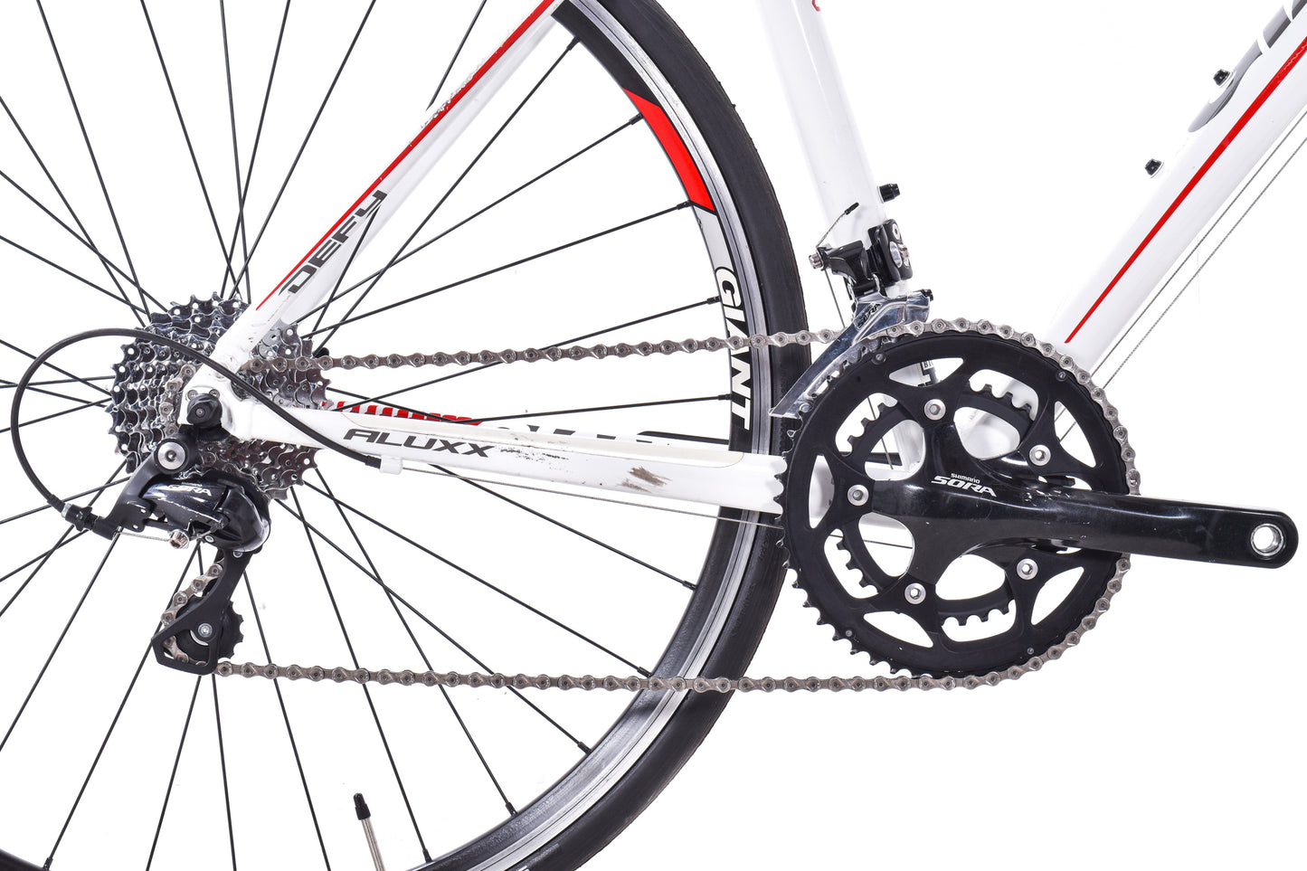 USED 2014 Giant Defy 3 Small Alloy Road Bike Shimano Sora 2x9 speed Red/White