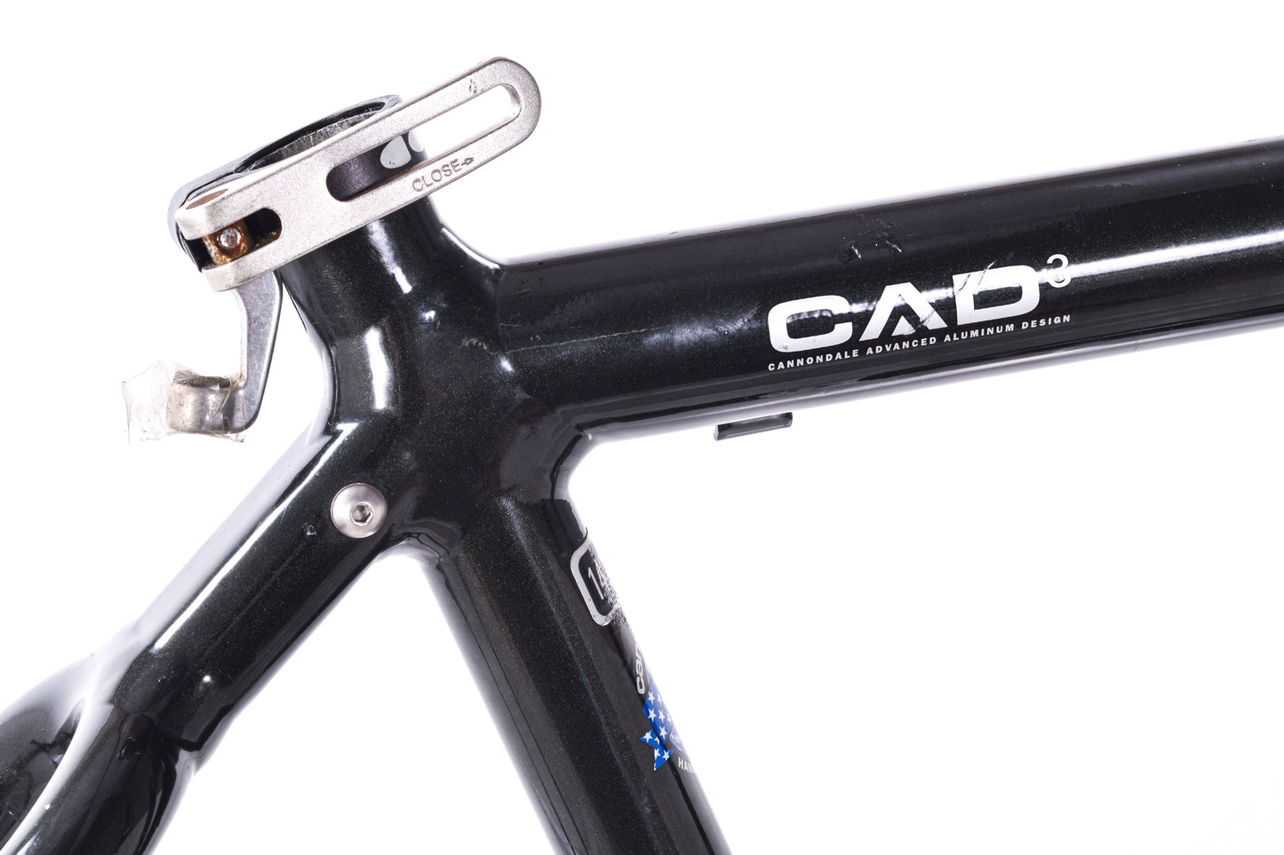 USED Vintage 1990's Cannondale M500 CAD3 Aluminum Hardtail Mountain Bike Frame 14" XS Green 26" Wheels