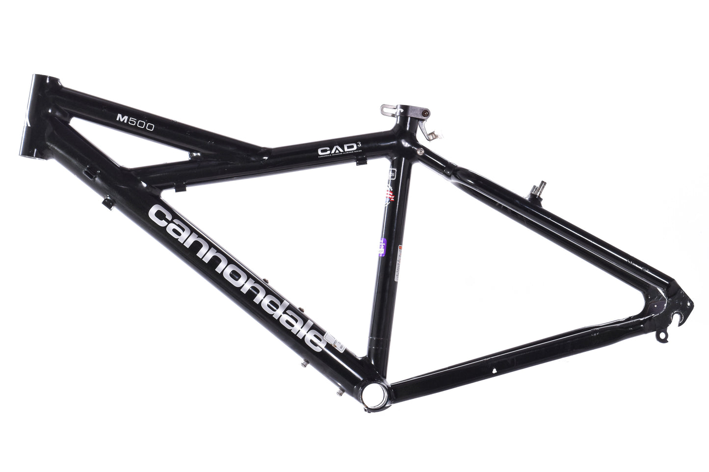 USED Vintage 1990's Cannondale M500 CAD3 Aluminum Hardtail Mountain Bike Frame 14" XS Green 26" Wheels