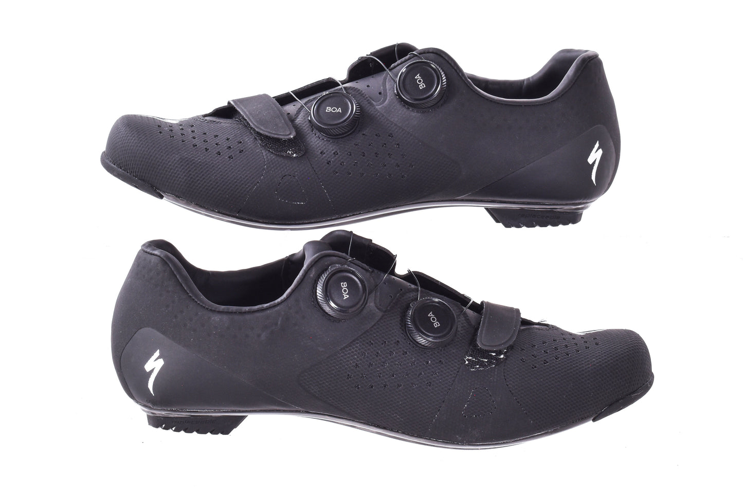 USED Specialized Torch 3.0 Road Shoes 44 EU/10.6 US Men's Carbon Sole Double BOA Dial 3-Bolt