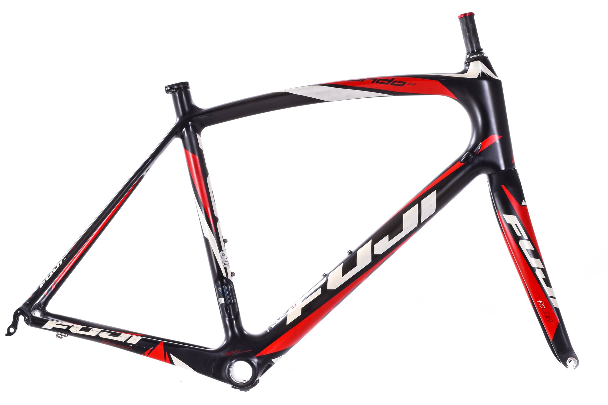 USED Fuji Gran Fondo Large 58cm Carbon Road Bike Frame Quick Release Rim Brake Black/Red
