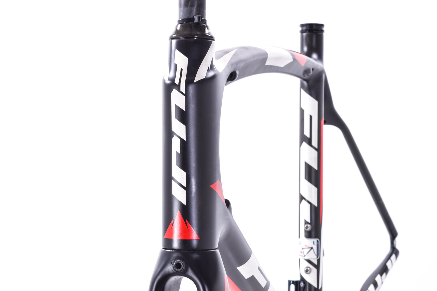 USED Fuji Gran Fondo Large 58cm Carbon Road Bike Frame Quick Release Rim Brake Black/Red