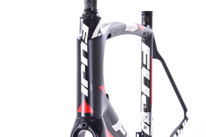 USED Fuji Gran Fondo Large 58cm Carbon Road Bike Frame Quick Release Rim Brake Black/Red