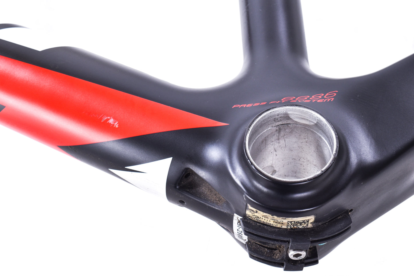 USED Fuji Gran Fondo Large 58cm Carbon Road Bike Frame Quick Release Rim Brake Black/Red
