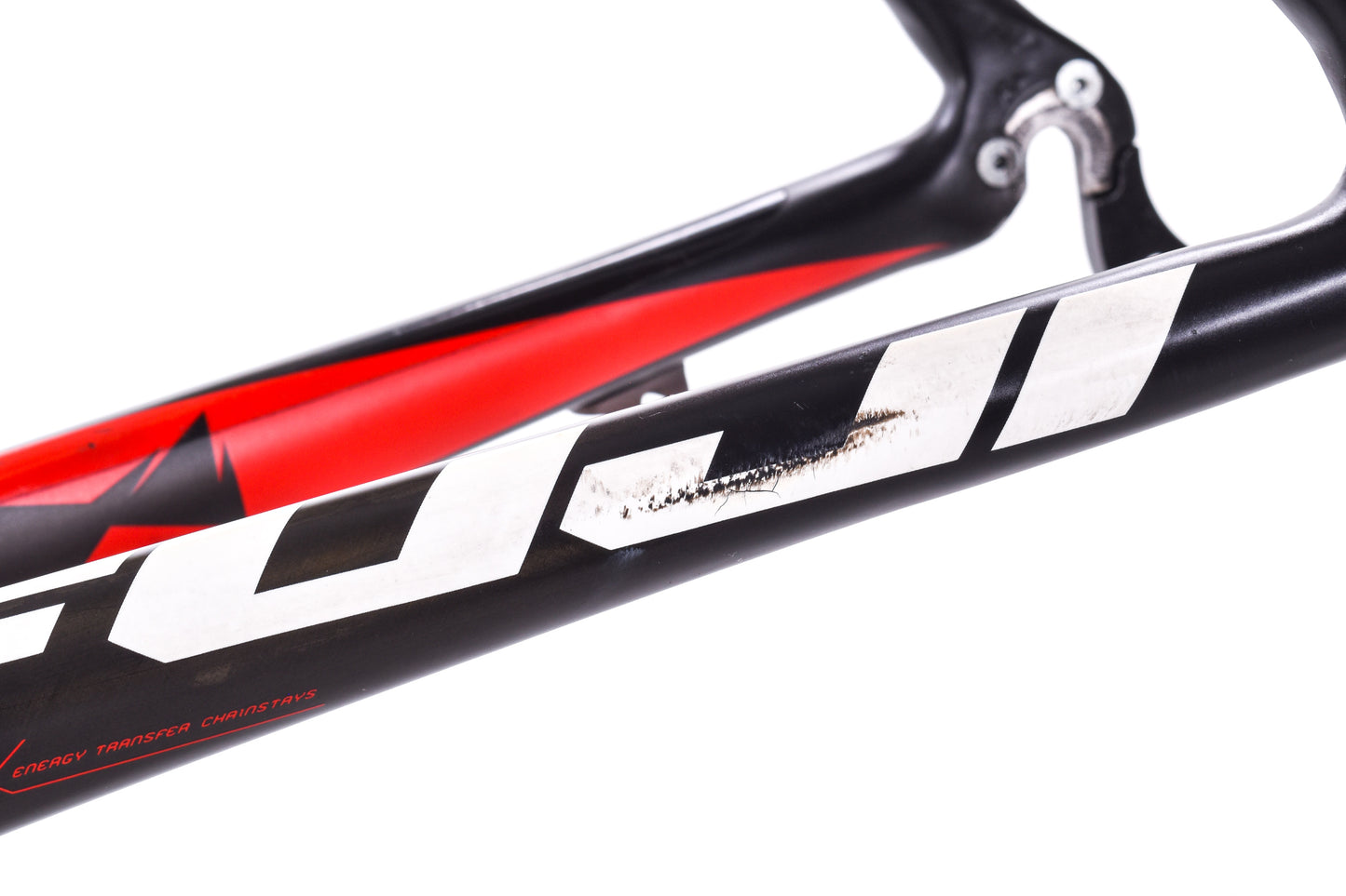 USED Fuji Gran Fondo Large 58cm Carbon Road Bike Frame Quick Release Rim Brake Black/Red