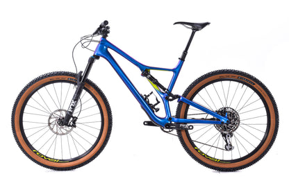 USED 2019 Specialized Stumpjumper Comp Carbon 29 XL FSR Mountain Bike SRAM GX/NX Eagle 1x12 Gloss Chameleon Blue / Purple