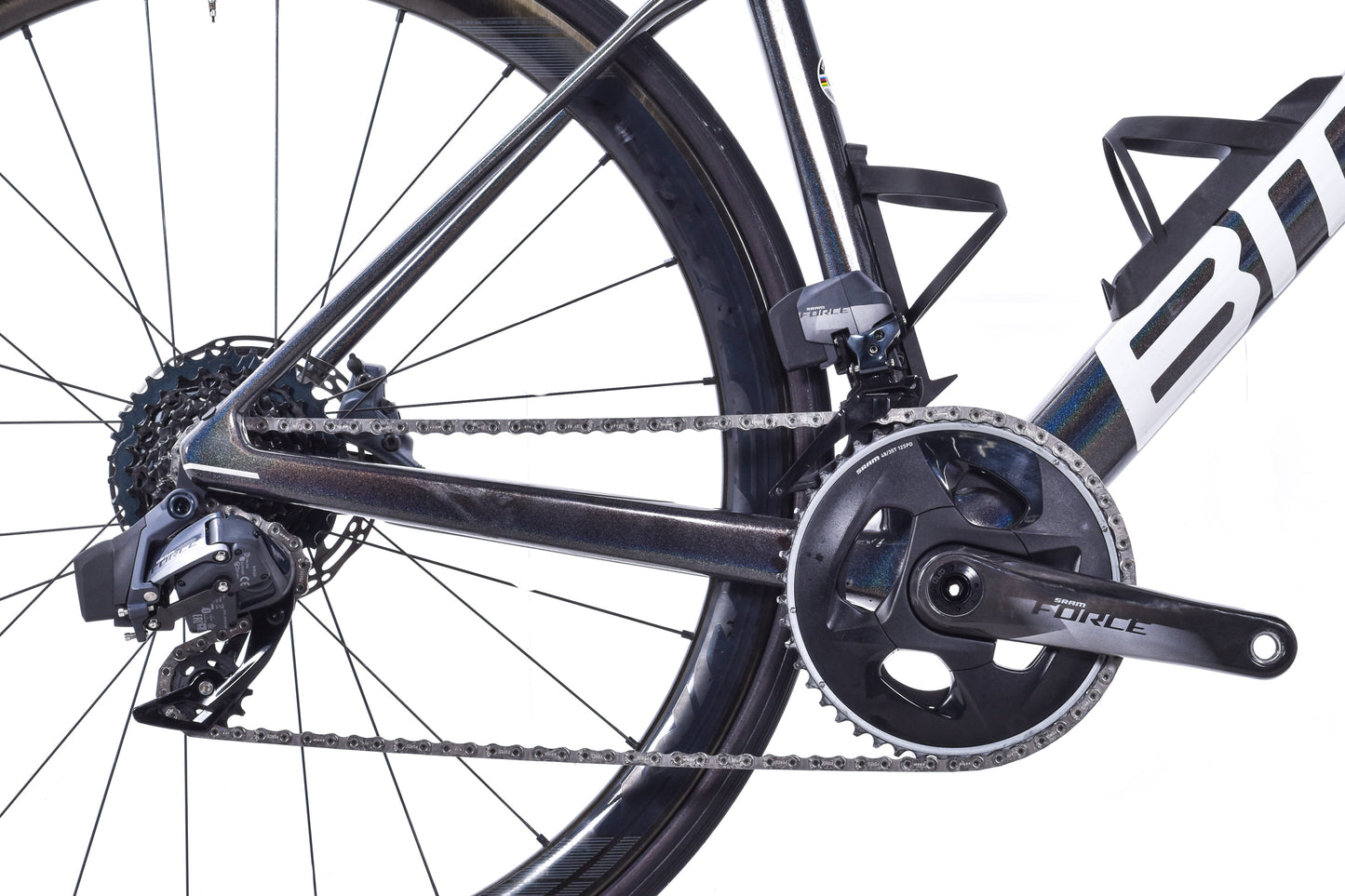 USED 2021 BMC Teammachine SLR One 54cm Carbon Road Bike SRAM Force AXS D1 2x12 Fulcrum Carbon Wheels