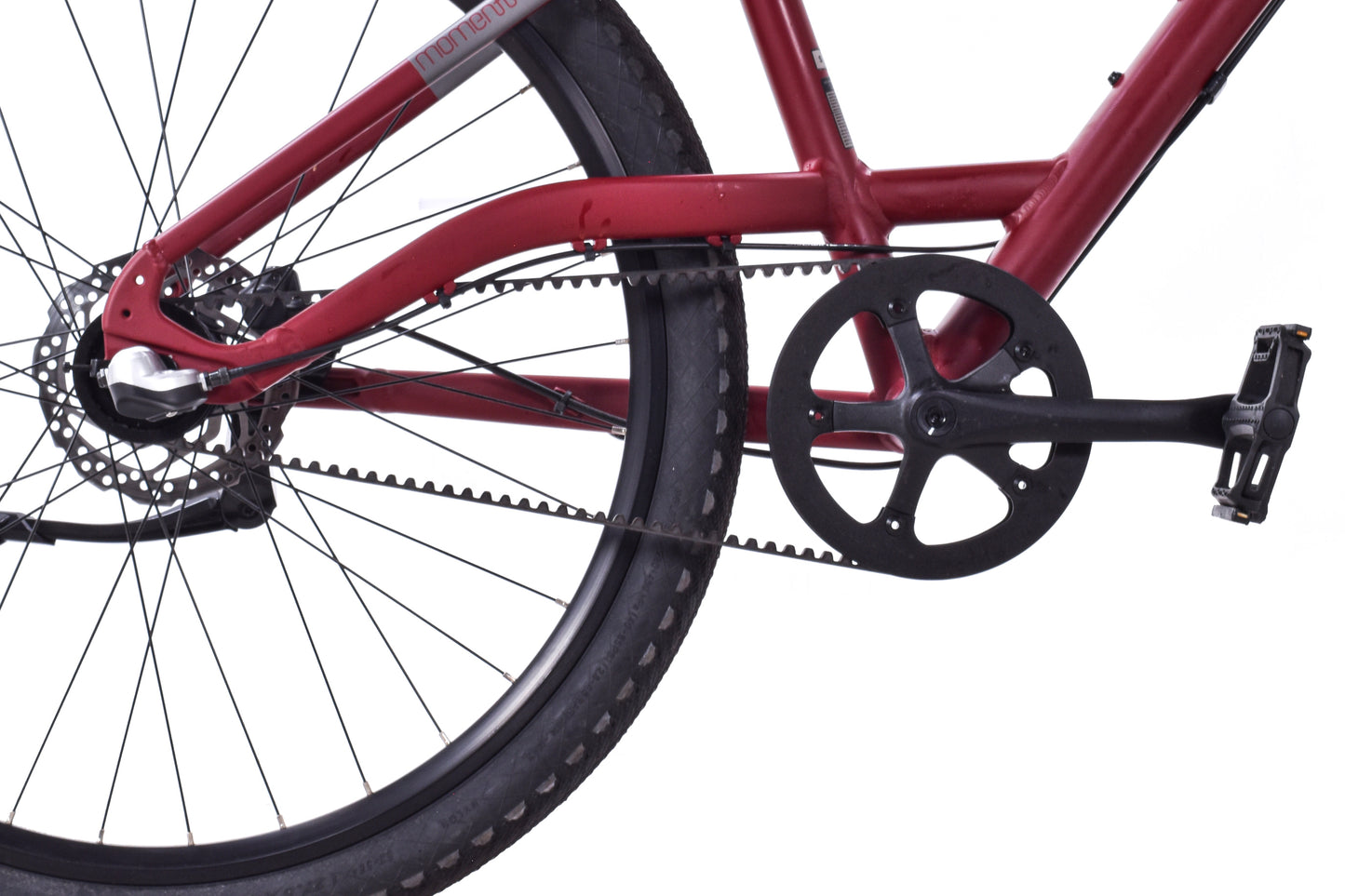 USED Momentum UX Hybrid Bike Small Red 3 speed Belt Drive Disc