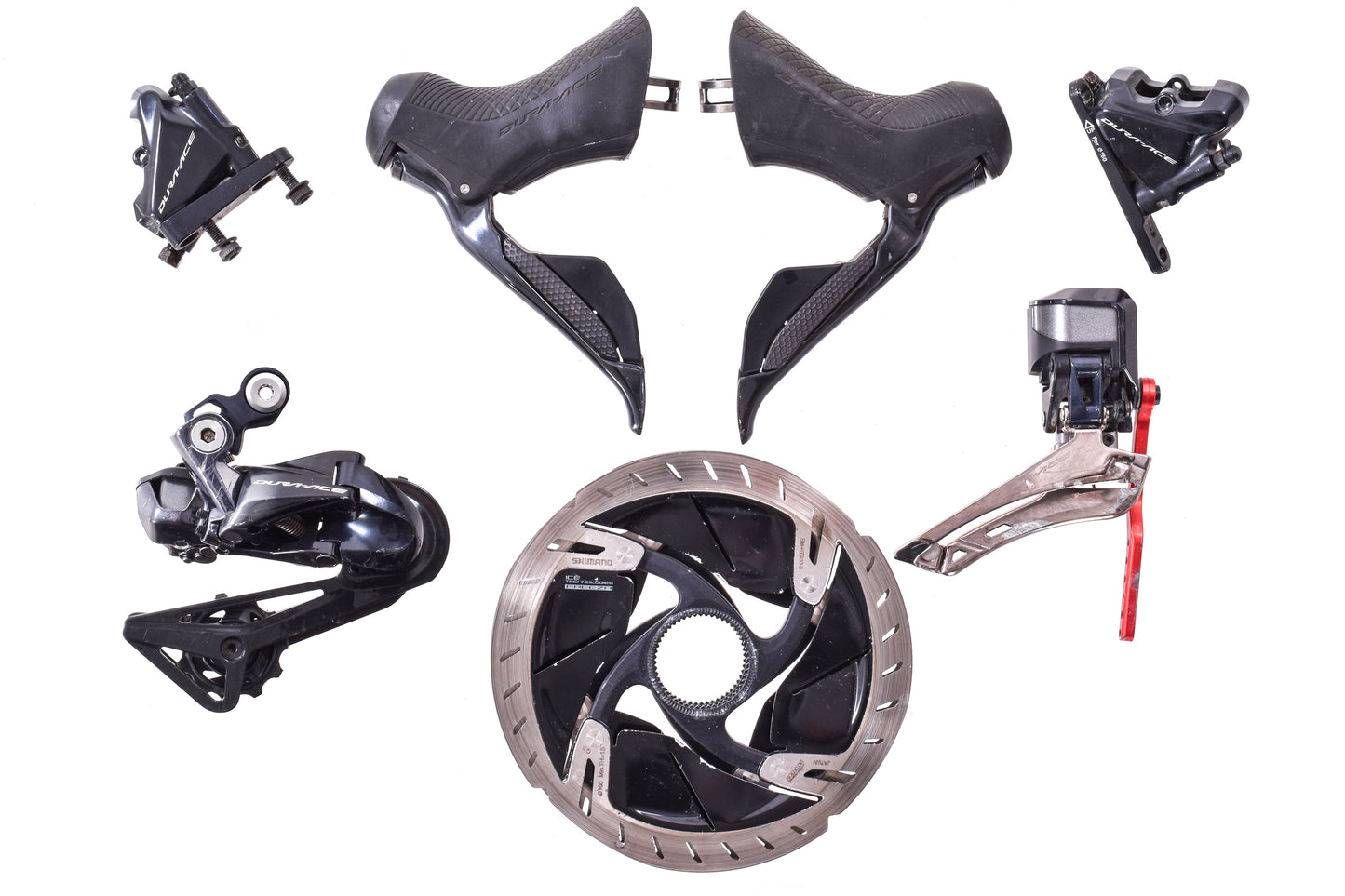 USED Shimano Dura-Ace Di2 R9170 Series 2x11 Hydraulic Electronic Road Groupset Shifters, Brake Calipers, Derailleurs, Battery R9100 R9150