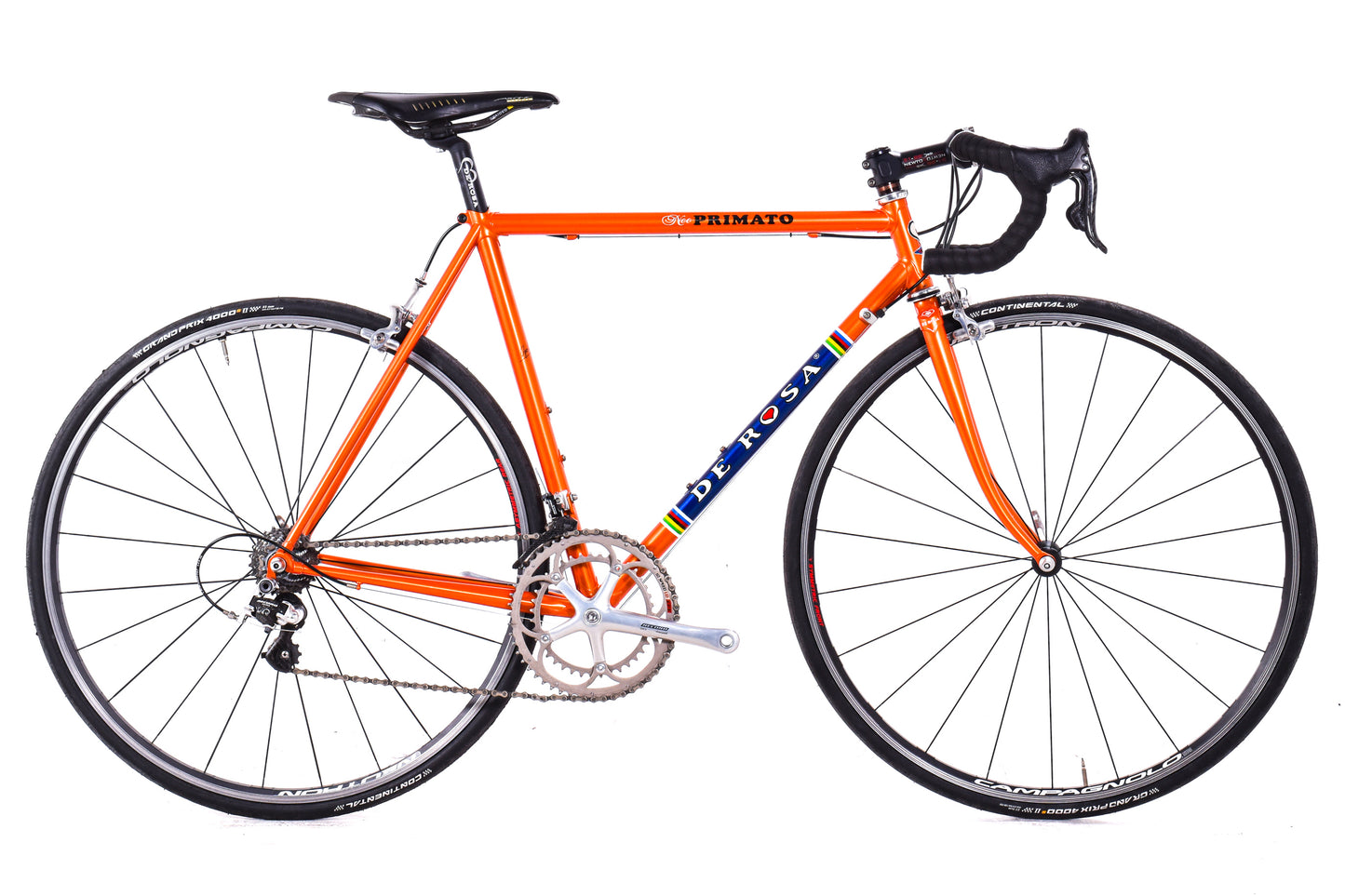 USED 2006 De Rosa Neo Primato 52cm Lugged Steel Road Bike Campagnolo Record 2x10 Speed Orange