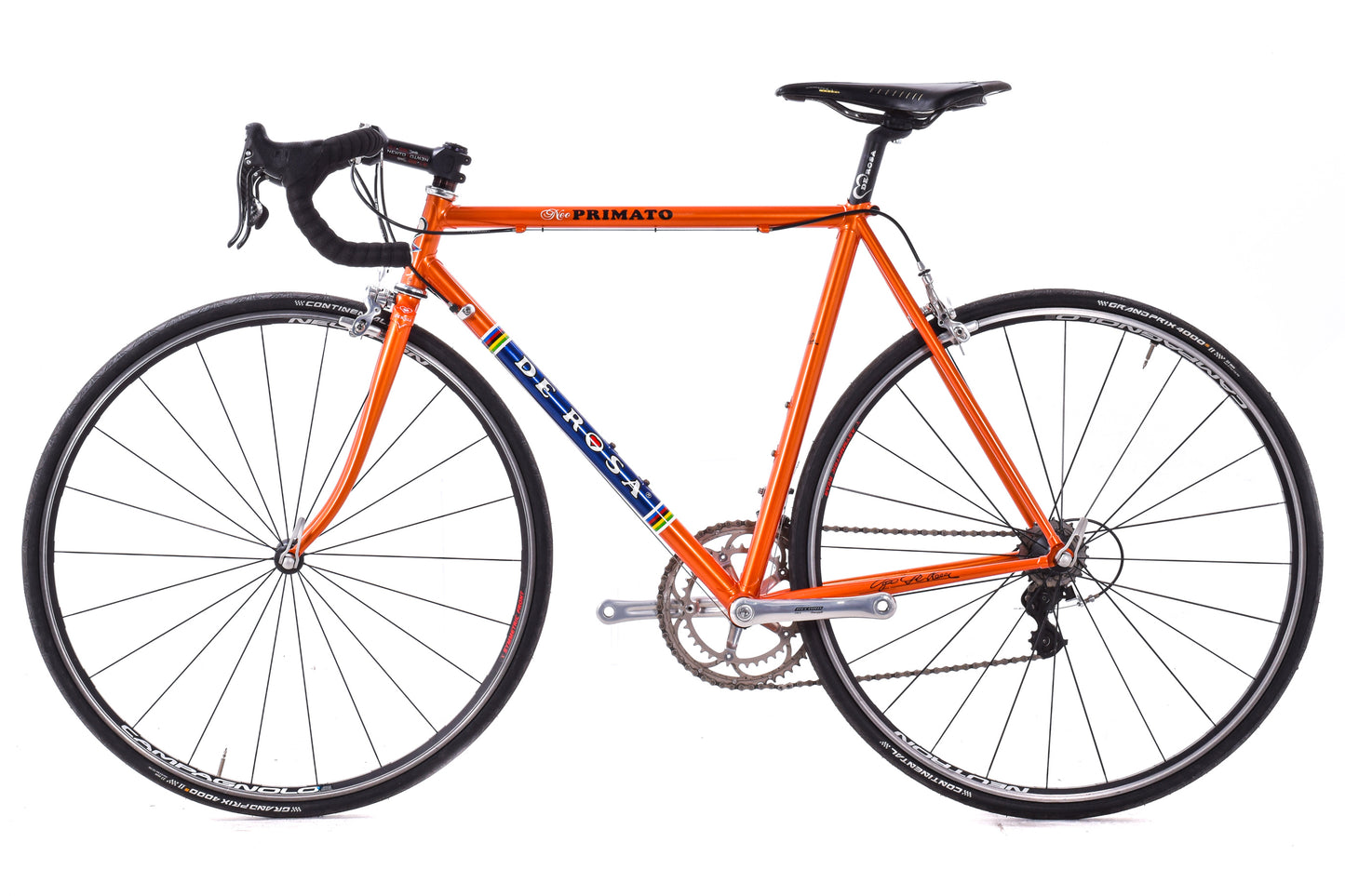 USED 2006 De Rosa Neo Primato 52cm Lugged Steel Road Bike Campagnolo Record 2x10 Speed Orange