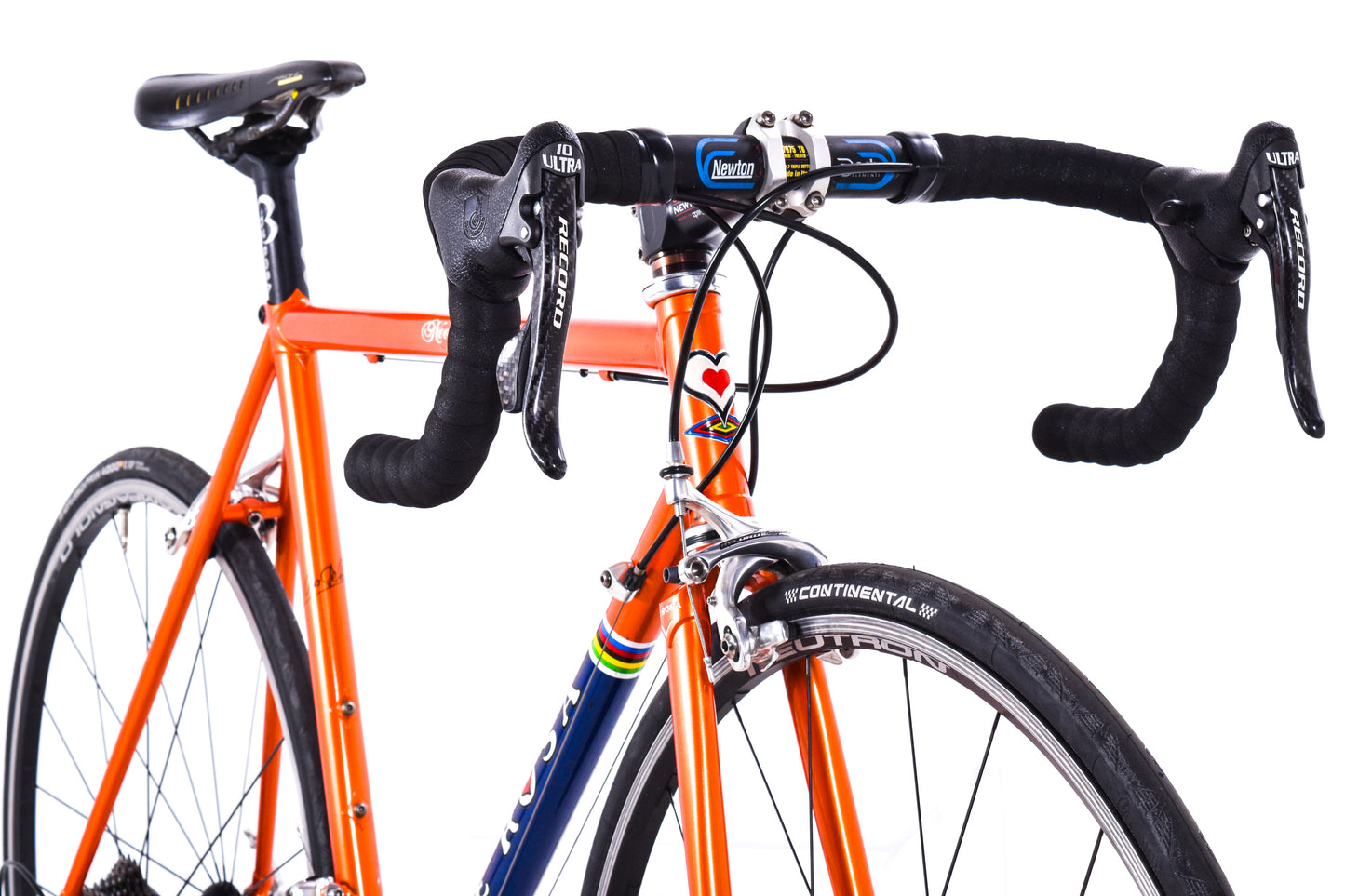 USED 2006 De Rosa Neo Primato 52cm Lugged Steel Road Bike Campagnolo Record 2x10 Speed Orange