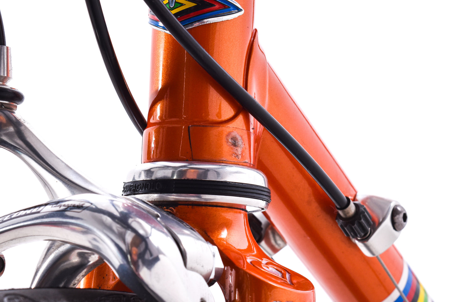 USED 2006 De Rosa Neo Primato 52cm Lugged Steel Road Bike Campagnolo Record 2x10 Speed Orange