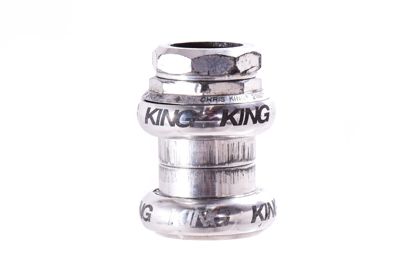 USED Chris King 2Nut 1" Threaded Sealed Bearing Headset Silver EC30