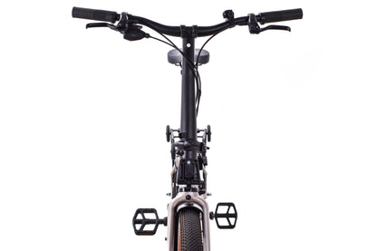 USED Brompton G Line 8 Speed Small Folding Bike 20" Wheels Gravel Tires Disc Brakes Traildust White
