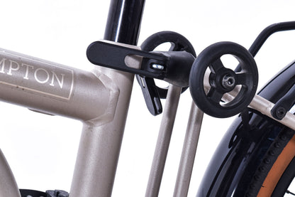 USED Brompton G Line 8 Speed Small Folding Bike 20" Wheels Gravel Tires Disc Brakes Traildust White