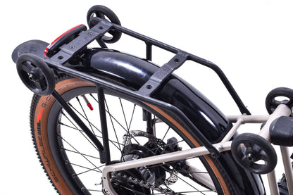 USED Brompton G Line 8 Speed Small Folding Bike 20" Wheels Gravel Tires Disc Brakes Traildust White